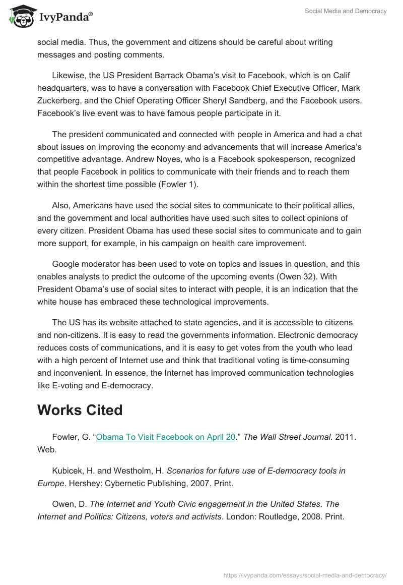 Social Media and Democracy. Page 2