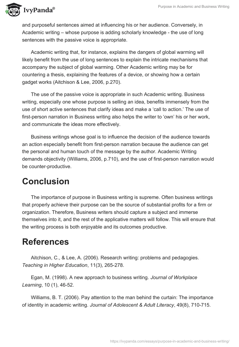 Purpose in Academic and Business Writing. Page 2