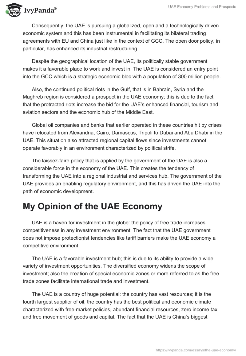 UAE Economy Problems and Prospects. Page 5