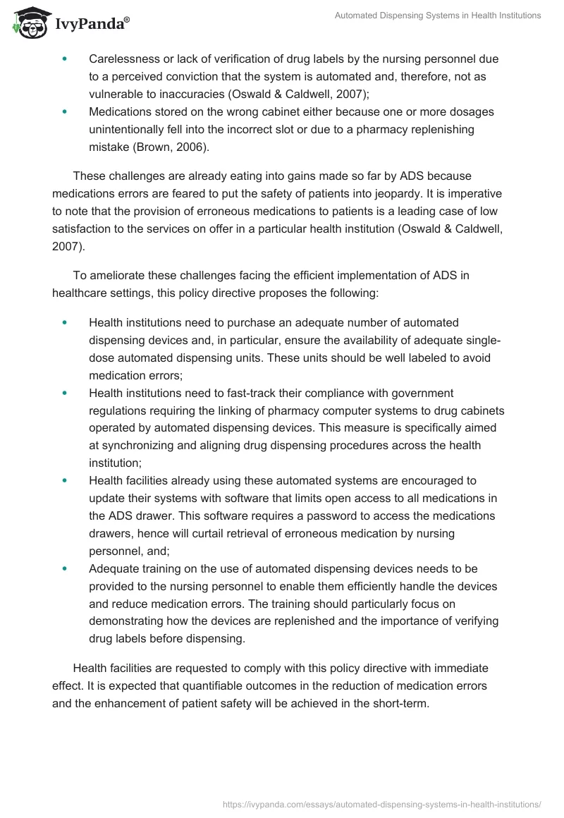 Automated Dispensing Systems in Health Institutions. Page 3