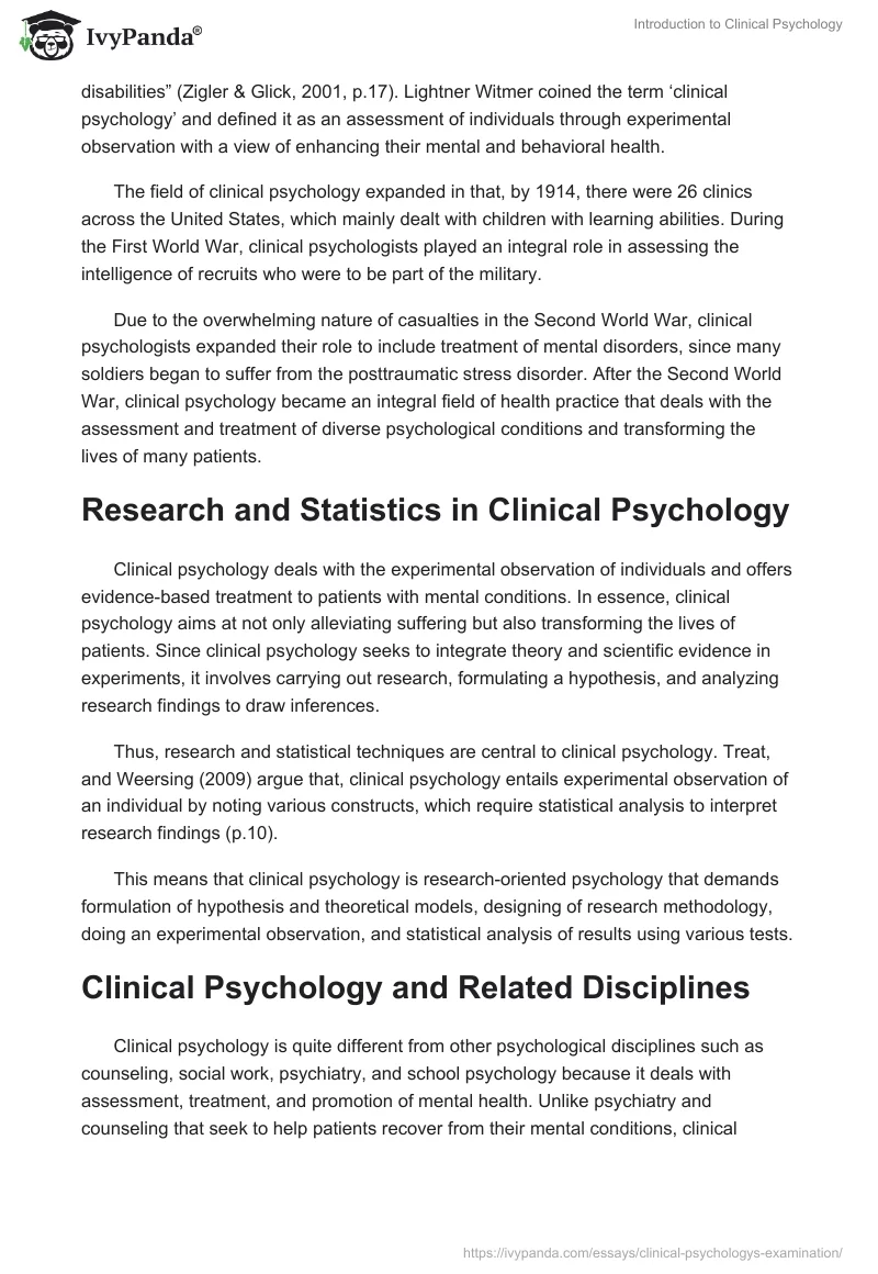 Introduction to Clinical Psychology. Page 2