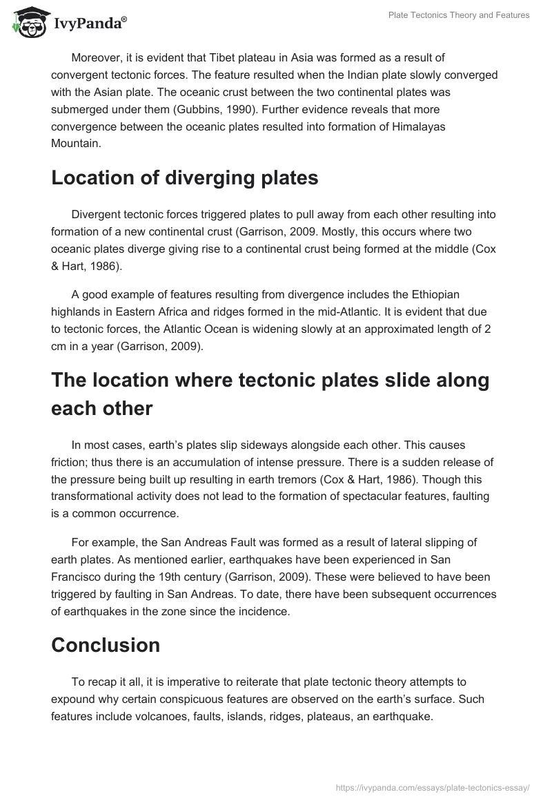 Plate Tectonics Theory and Features. Page 2
