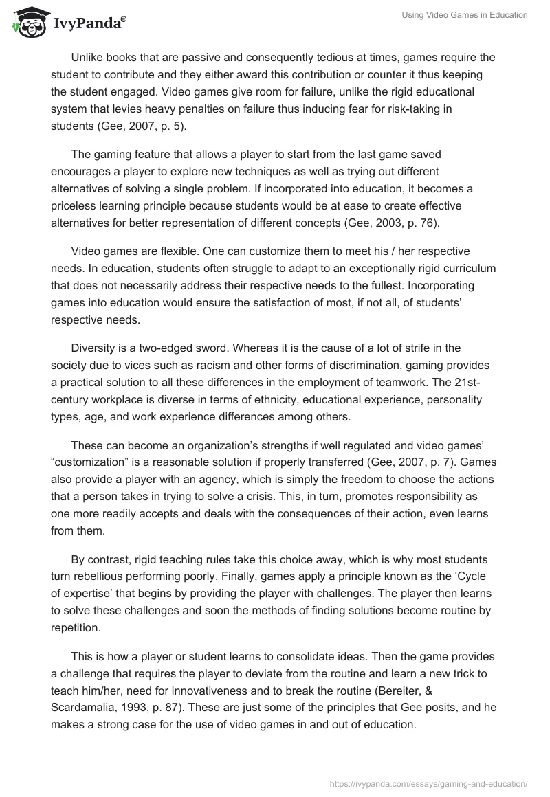 Using Video Games in Education. Page 2