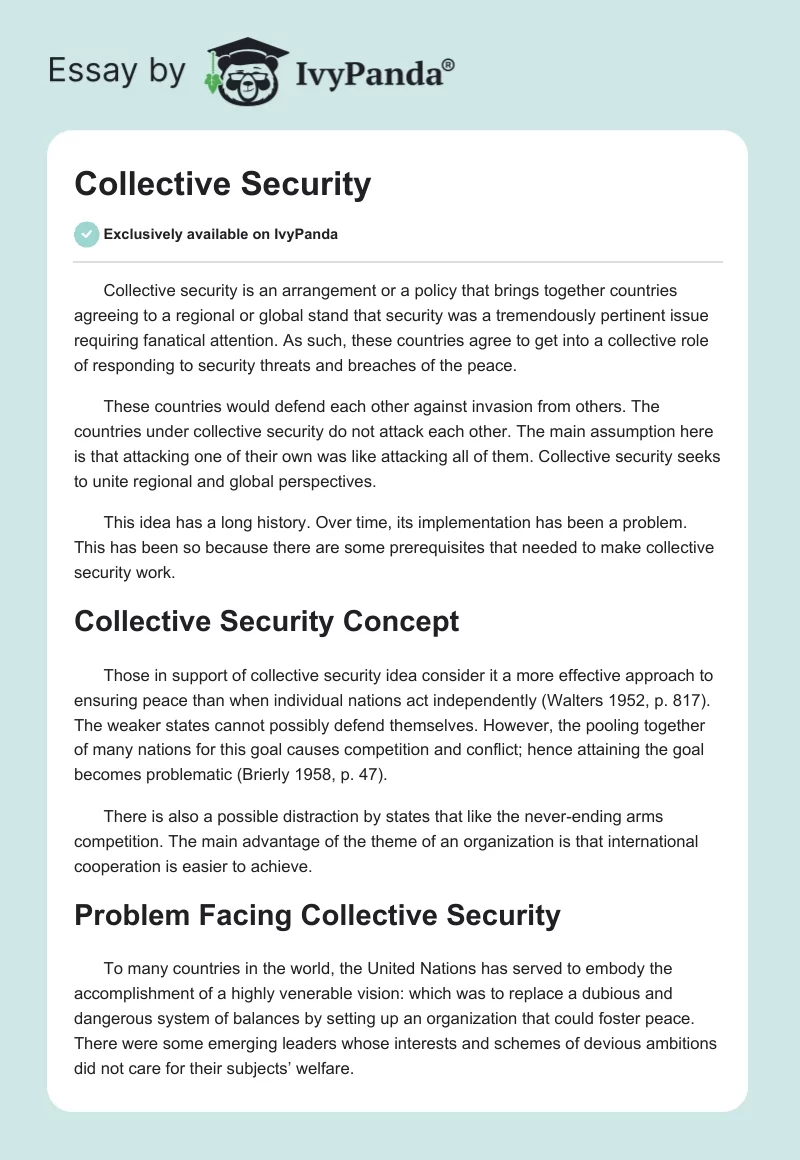 Collective Security. Page 1