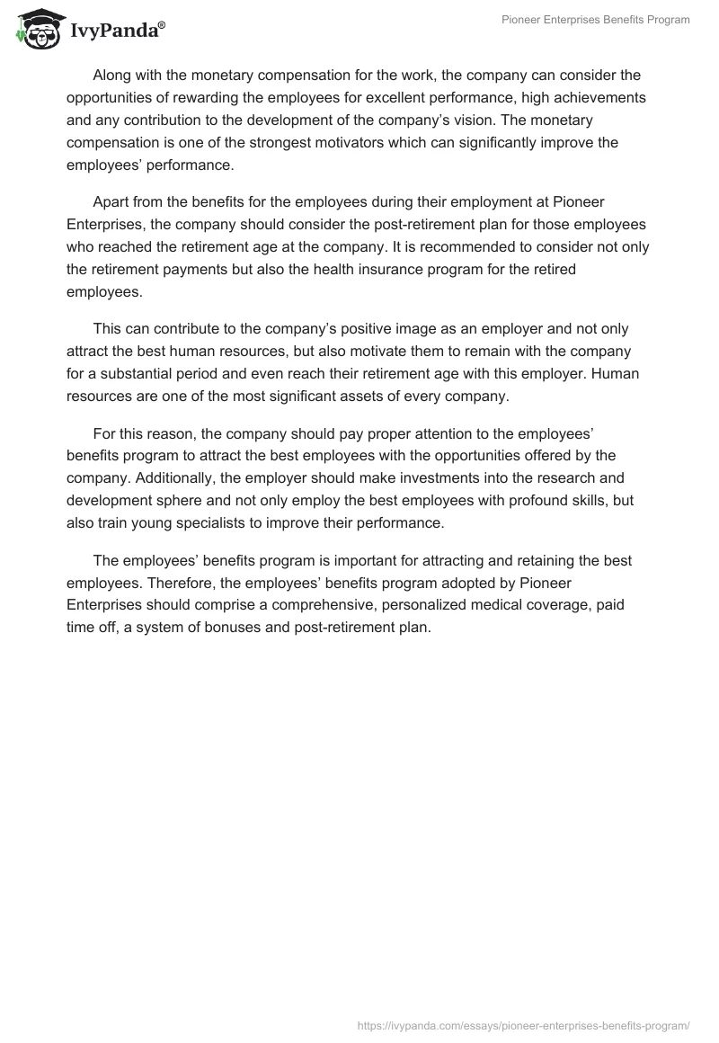 Pioneer Enterprises Benefits Program. Page 2