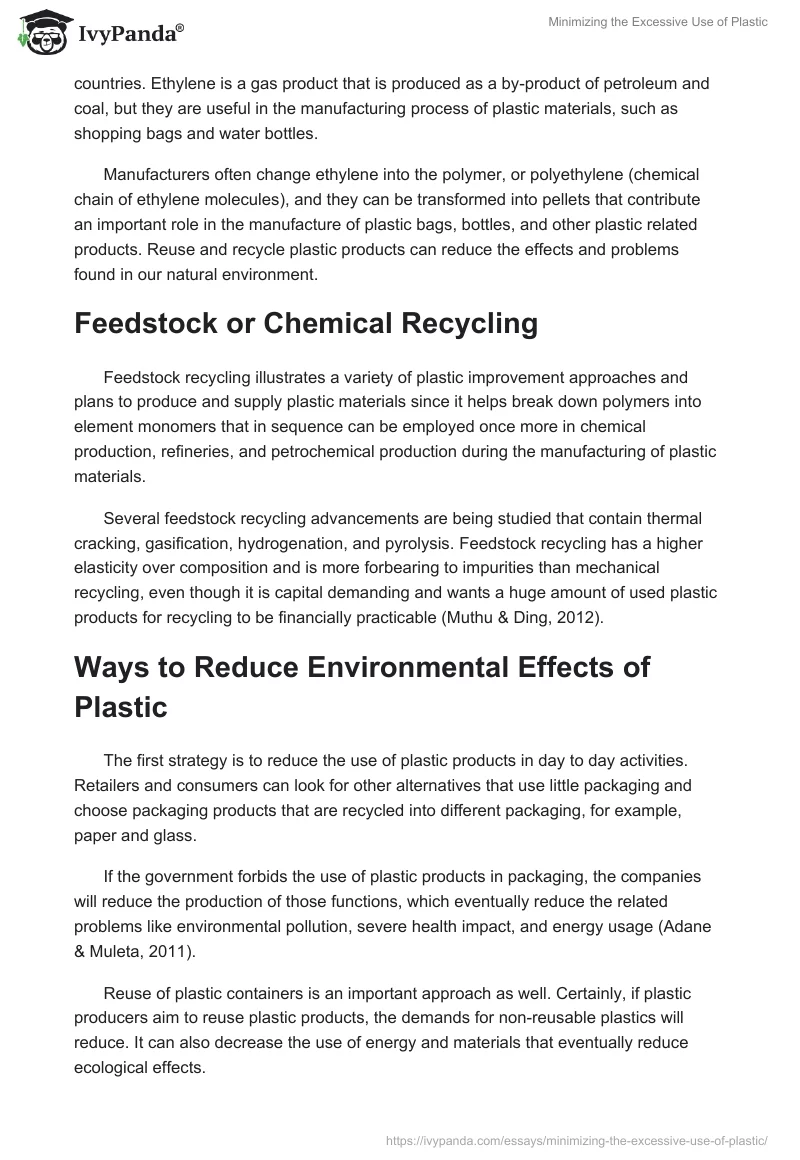 Minimizing the Excessive Use of Plastic. Page 4