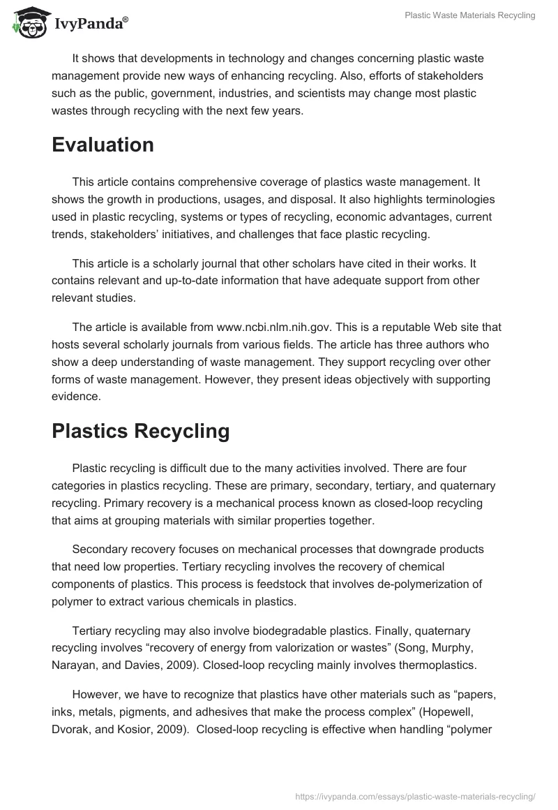 Plastic Waste Materials Recycling. Page 2