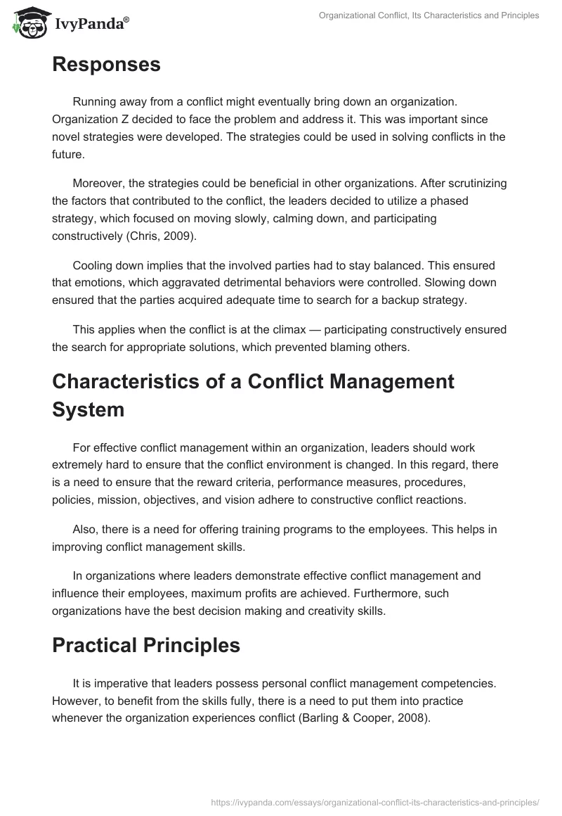 Organizational Conflict, Its Characteristics and Principles. Page 2