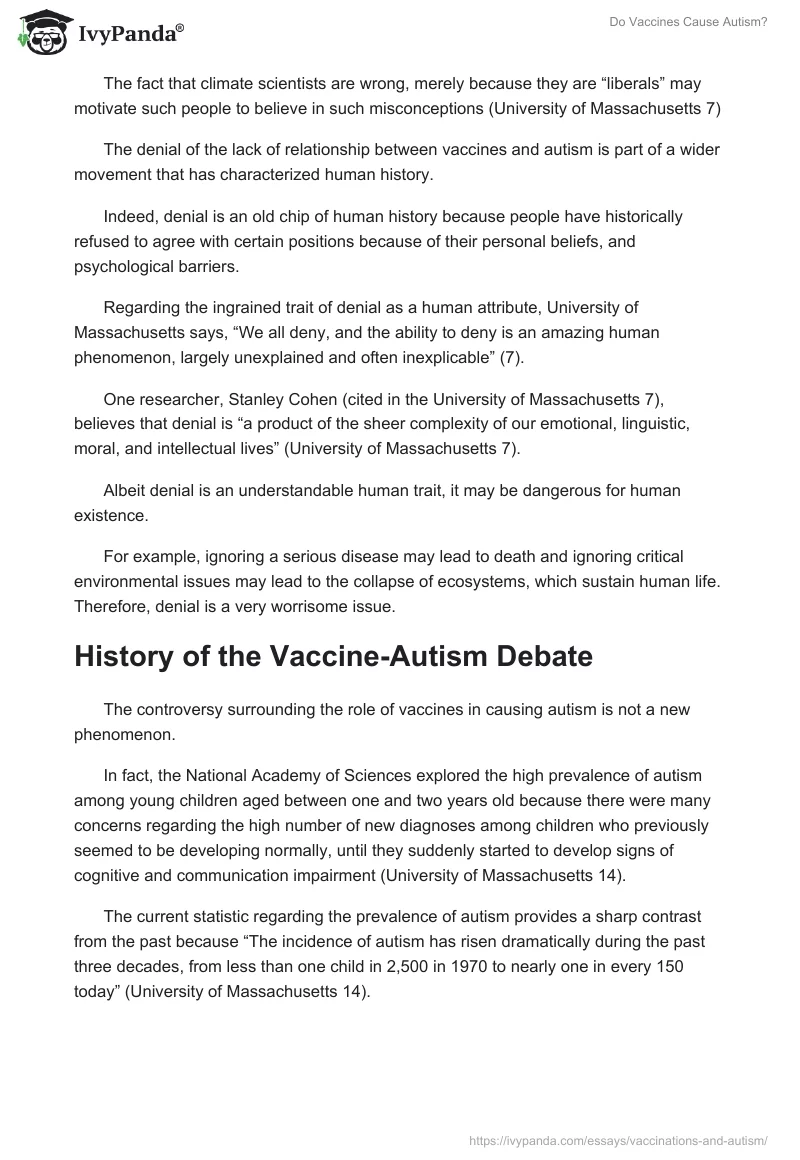 Vaccination as a Cause Autism. Page 2