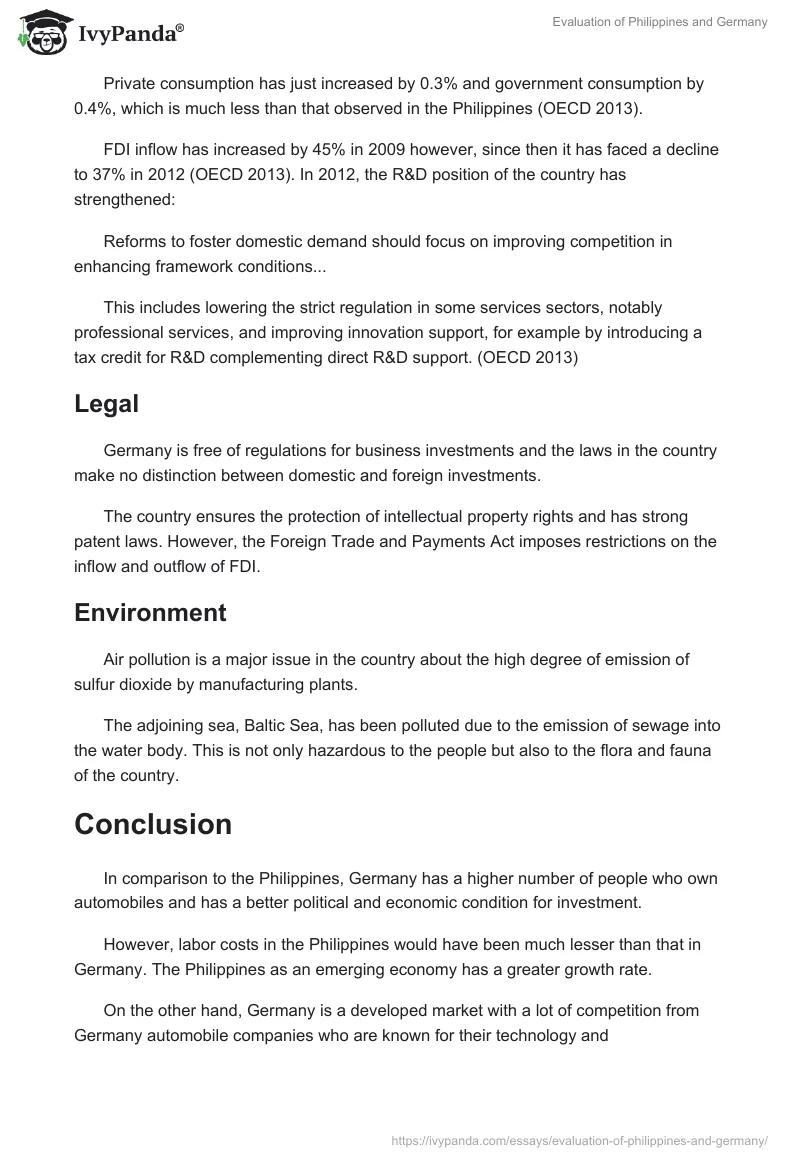 Evaluation of Philippines and Germany. Page 4