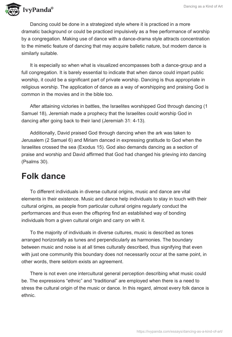 Dancing as a Kind of Art. Page 2