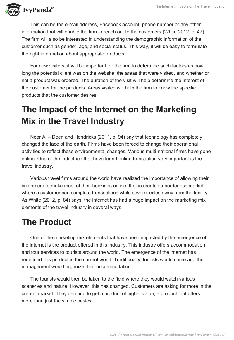 The Internet Impacts on the Travel Industry. Page 4
