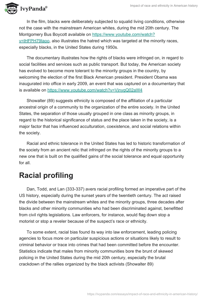 Impact of race and ethnicity in American history. Page 3