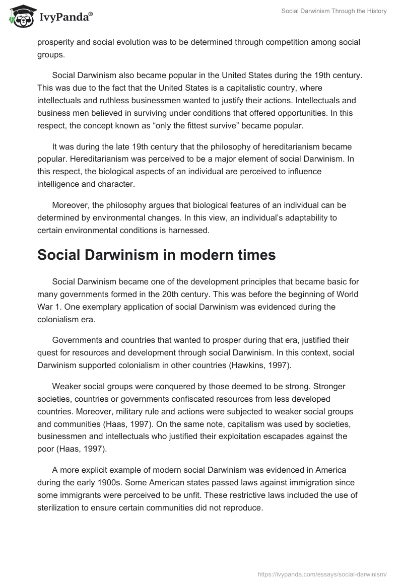 Social Darwinism Through the History. Page 2