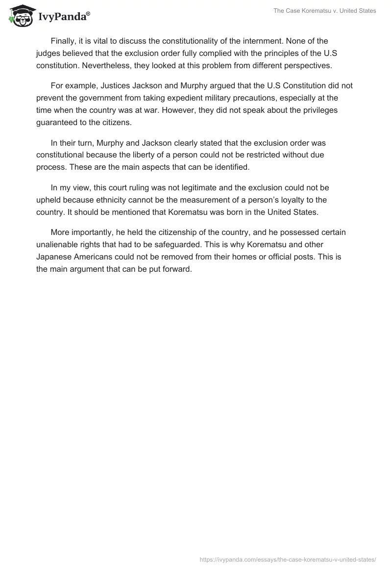 The Case Korematsu v. United States. Page 2