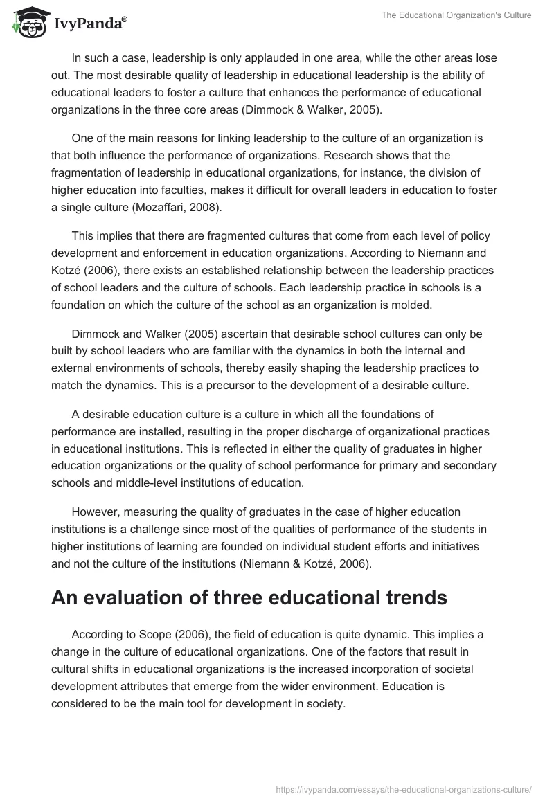 The Educational Organization's Culture. Page 3