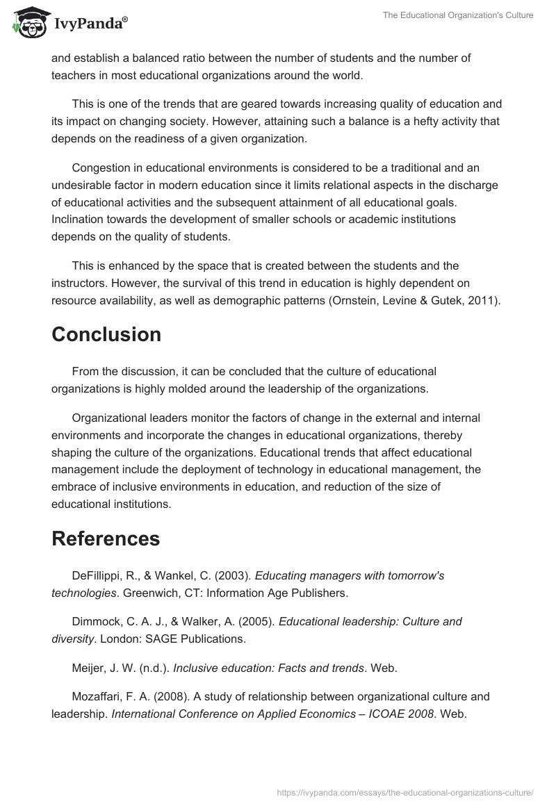 The Educational Organization's Culture. Page 5