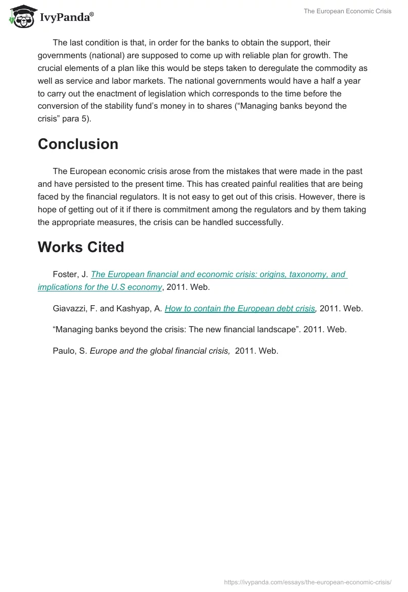 The European Economic Crisis. Page 4