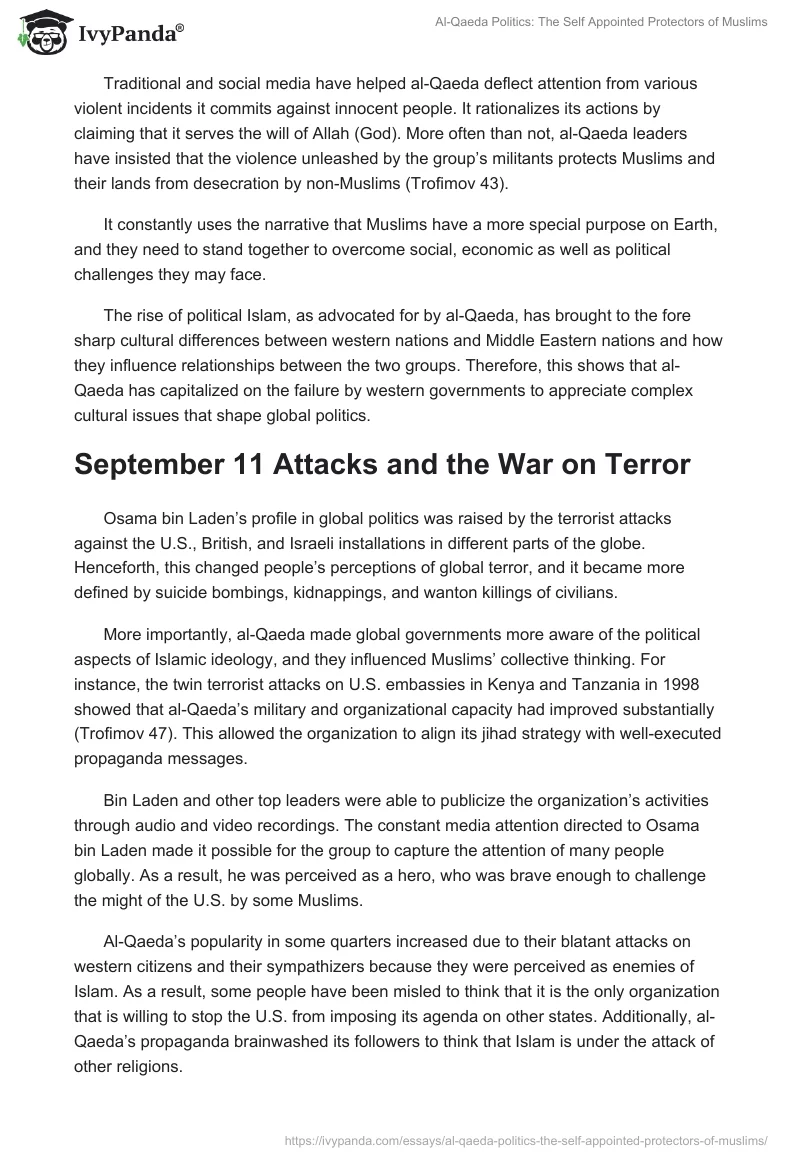 Al-Qaeda Politics: The Self Appointed Protectors of Muslims. Page 3