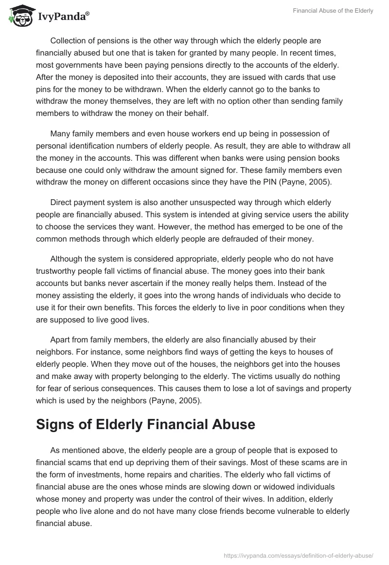 Financial Abuse of the Elderly. Page 3