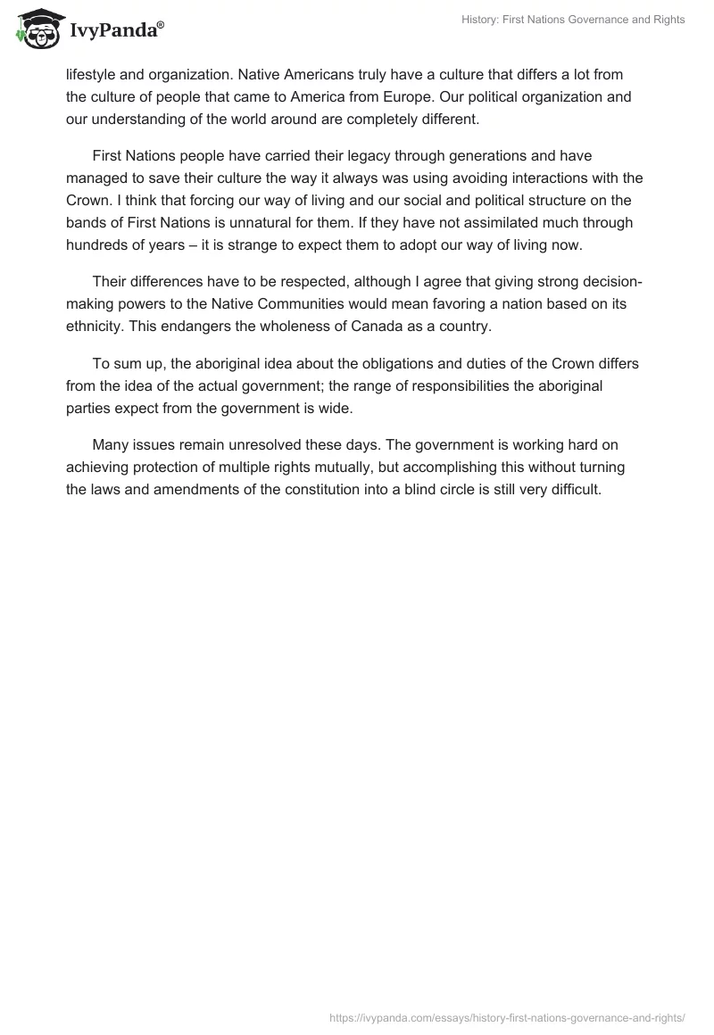 History: First Nations Governance and Rights. Page 2