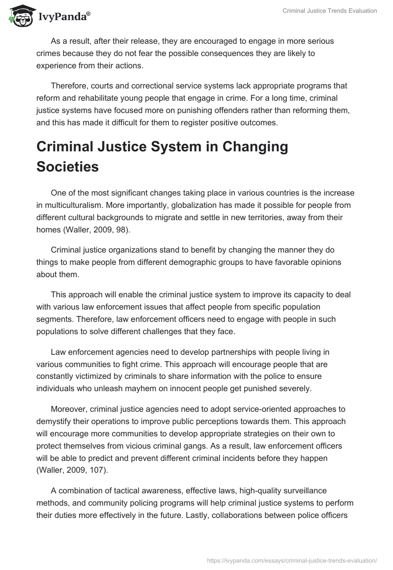 Criminal Justice Trends Evaluation. Page 3