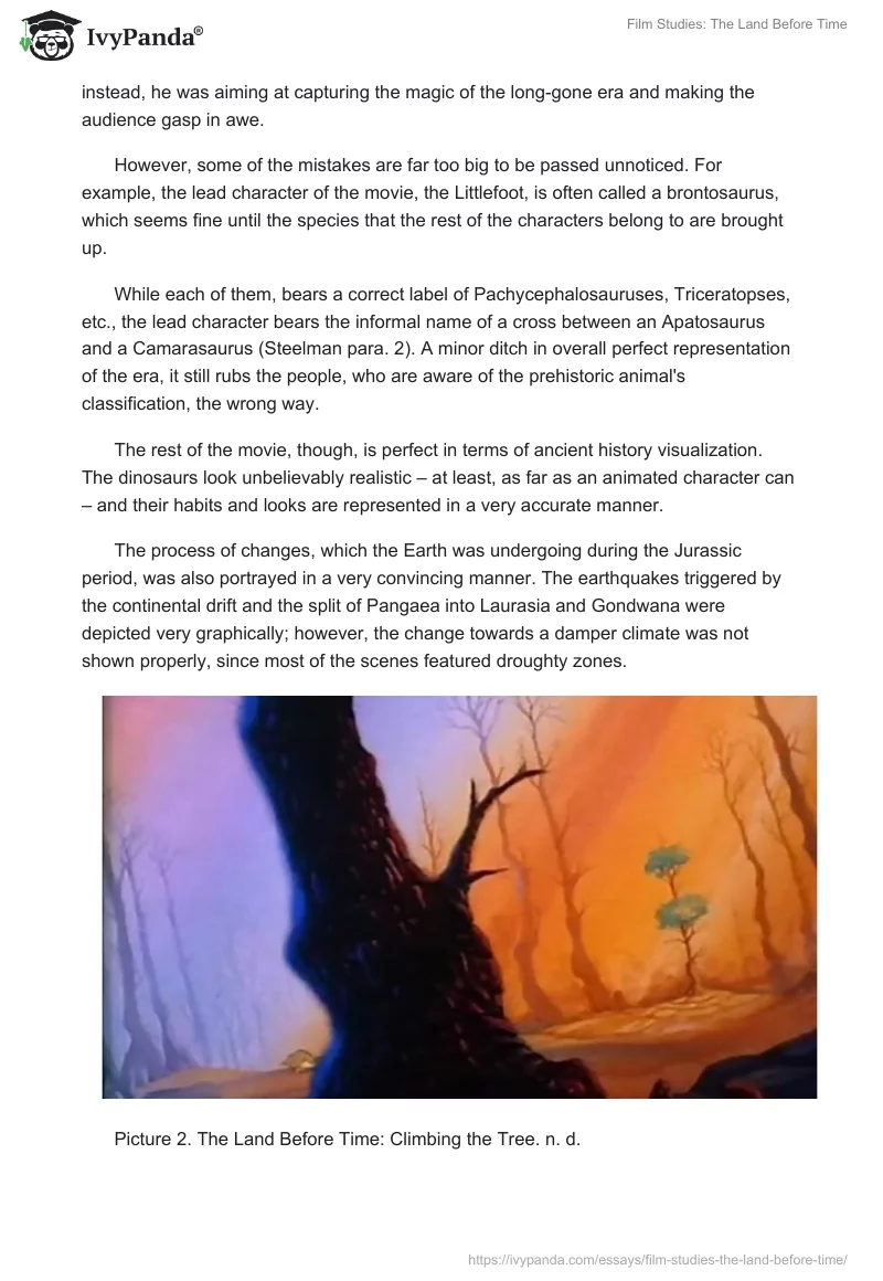 Film Studies: The Land Before Time. Page 2
