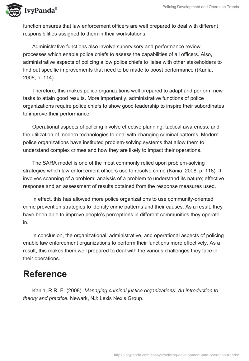 Policing Development and Operation Trends. Page 2