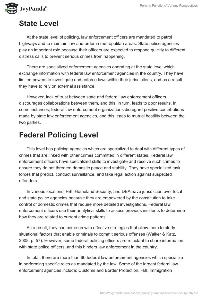 Policing Functions' Various Perspectives. Page 2