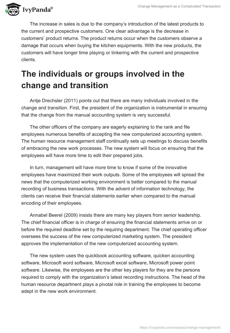 Change Management as a Complicated Transaction. Page 3