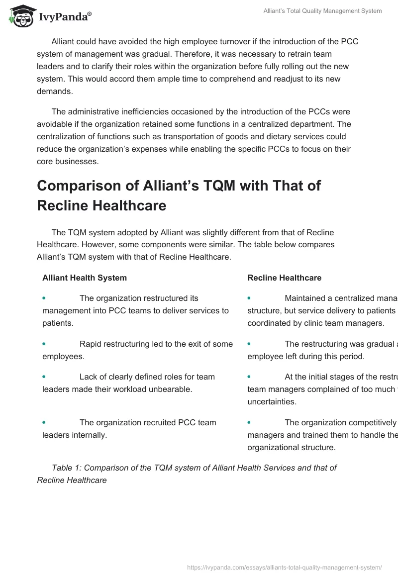 Alliant’s Total Quality Management System. Page 3