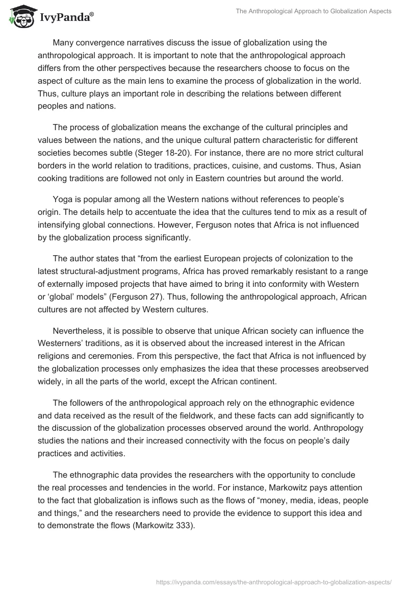 The Anthropological Approach to Globalization Aspects. Page 3