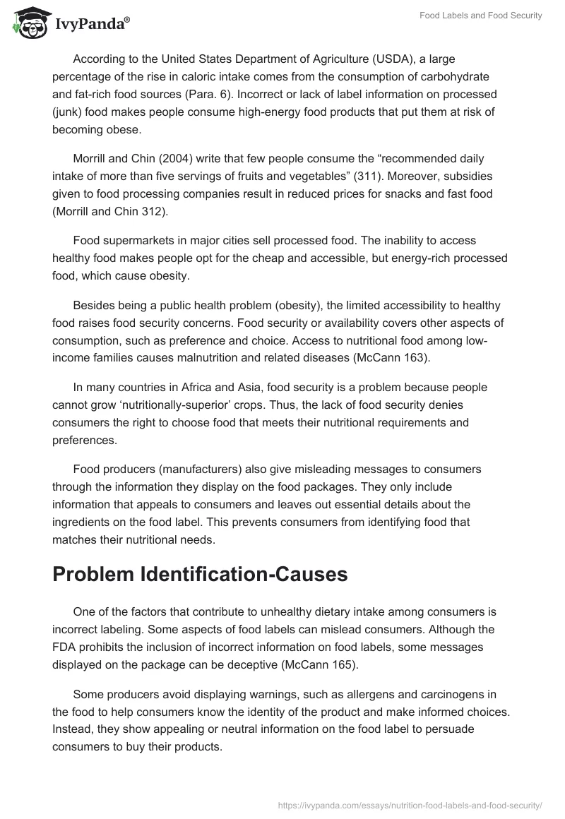 Food Labels and Food Security. Page 2