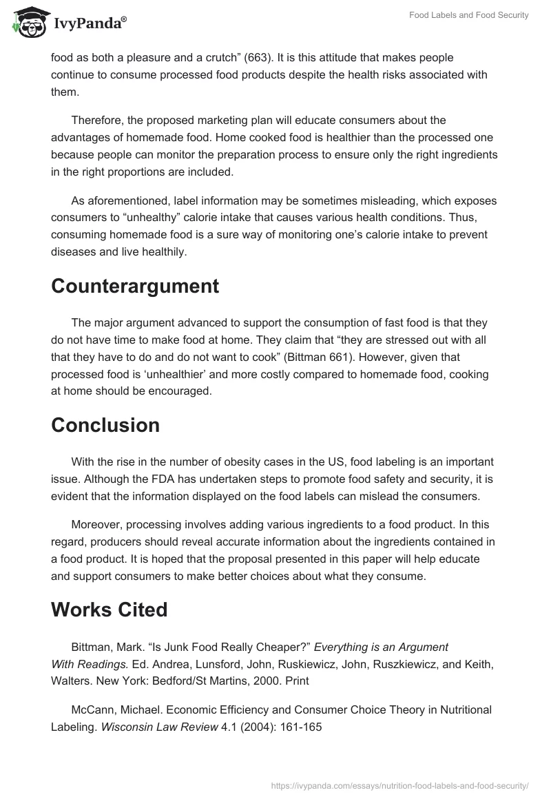 Food Labels and Food Security. Page 5