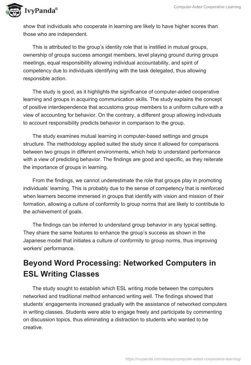 EFL and ESL Learners: Computer-Aided Cooperative Learning. Page 2