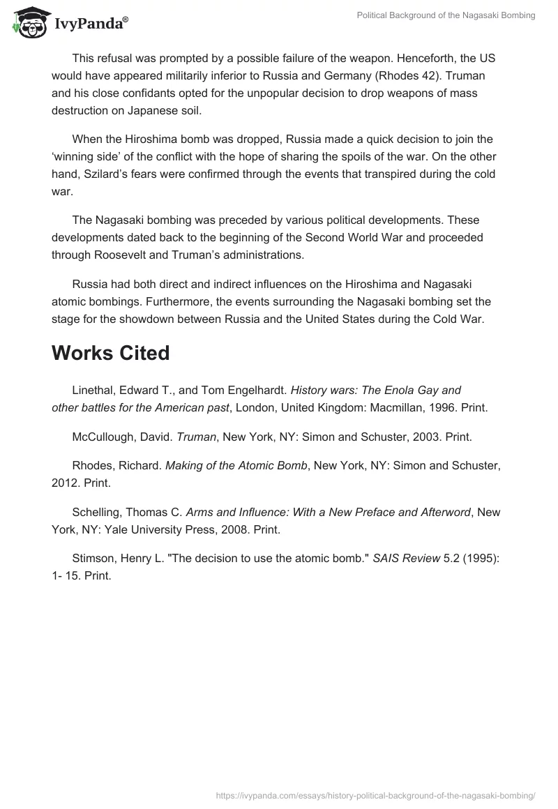 Political Background of the Nagasaki Bombing. Page 3
