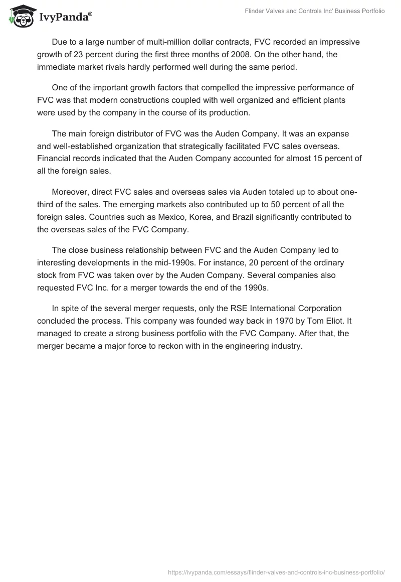 Flinder Valves and Controls Inc' Business Portfolio. Page 2