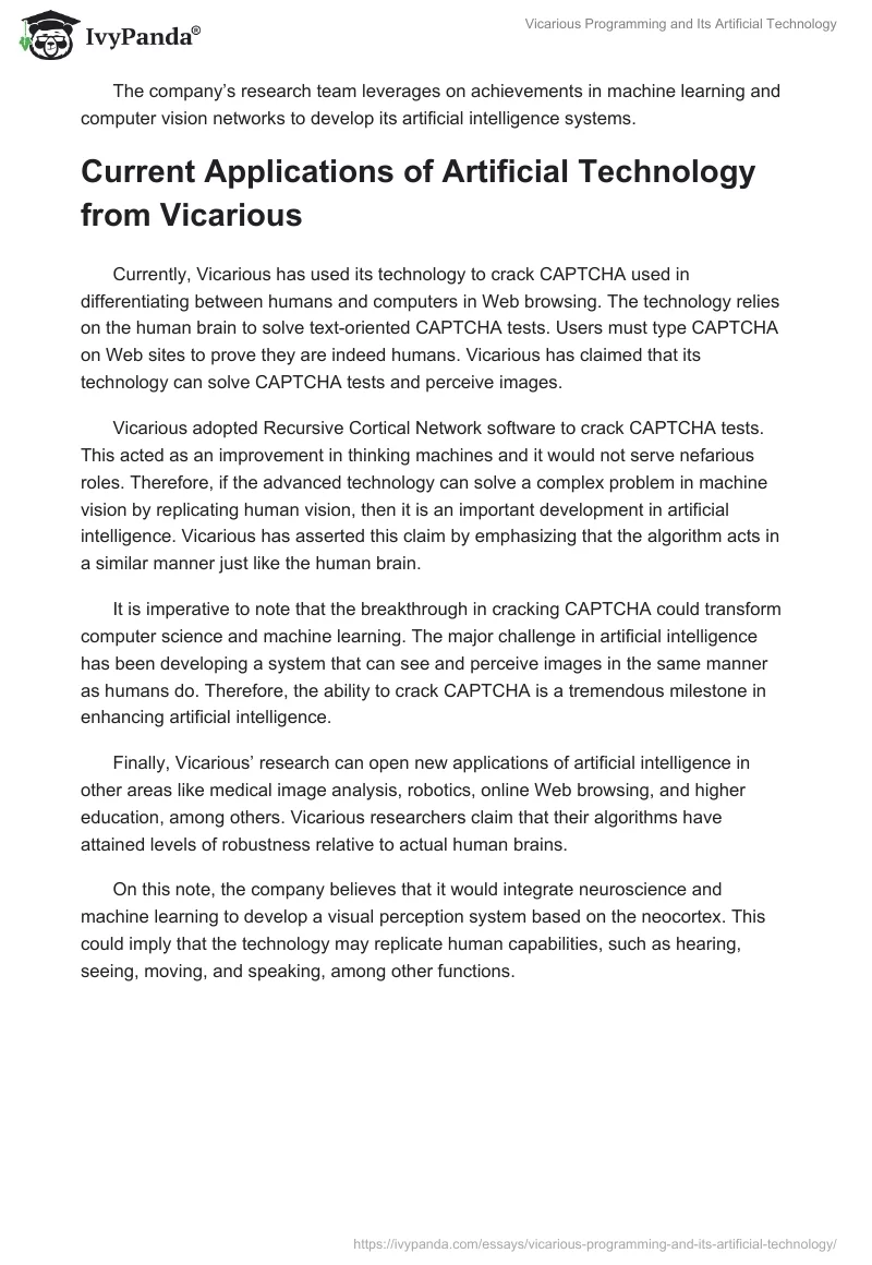 Vicarious Programming and Its Artificial Technology. Page 2
