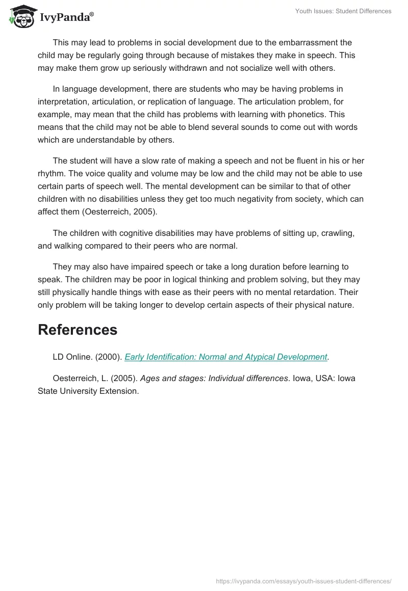 Youth Issues: Student Differences. Page 3