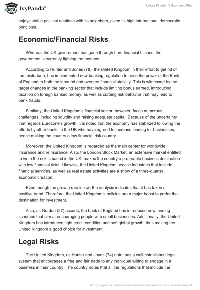 United Kingdom's Economic Risk. Page 2