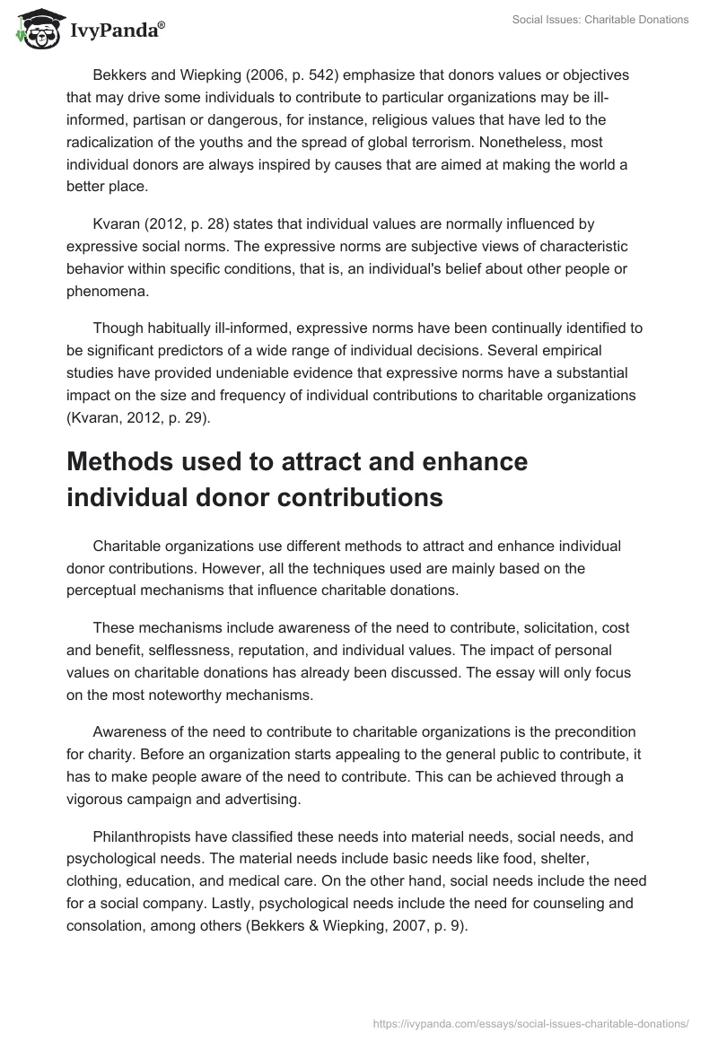 Social Issues: Charitable Donations. Page 3