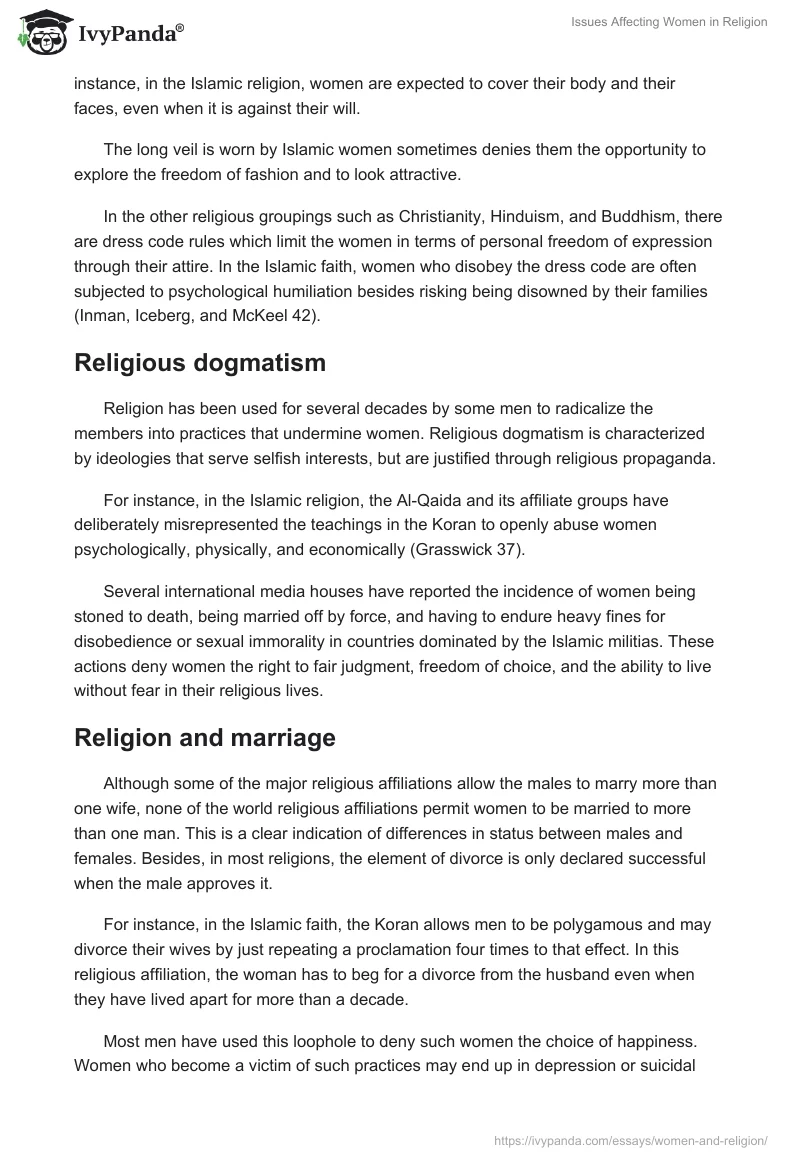 Issues Affecting Women in Religion. Page 3