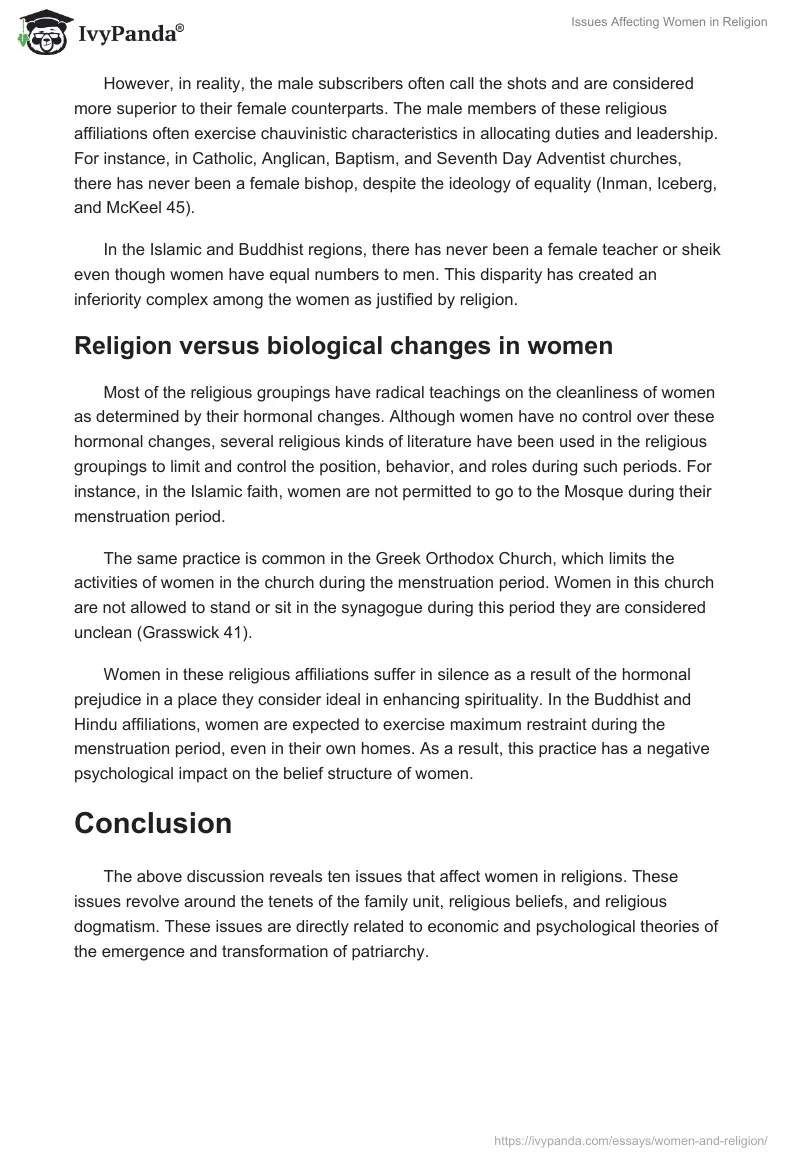 Issues Affecting Women in Religion. Page 5