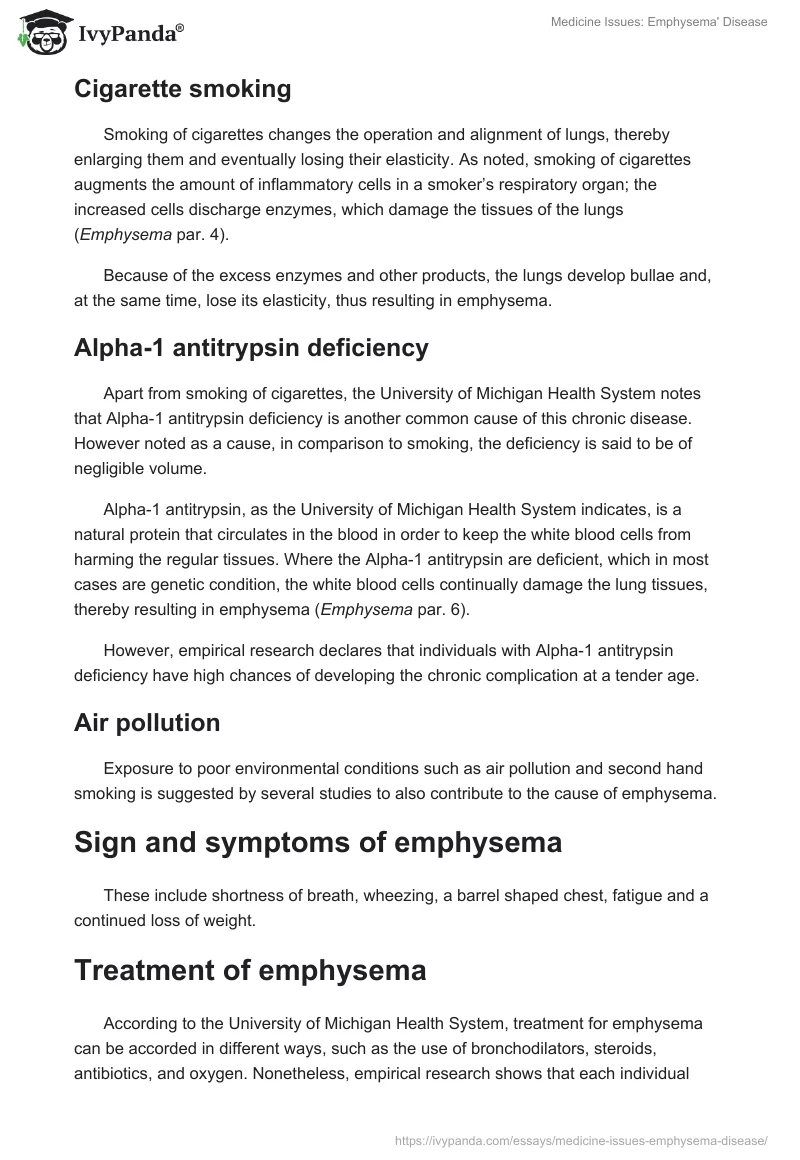 Medicine Issues: Emphysema' Disease. Page 2