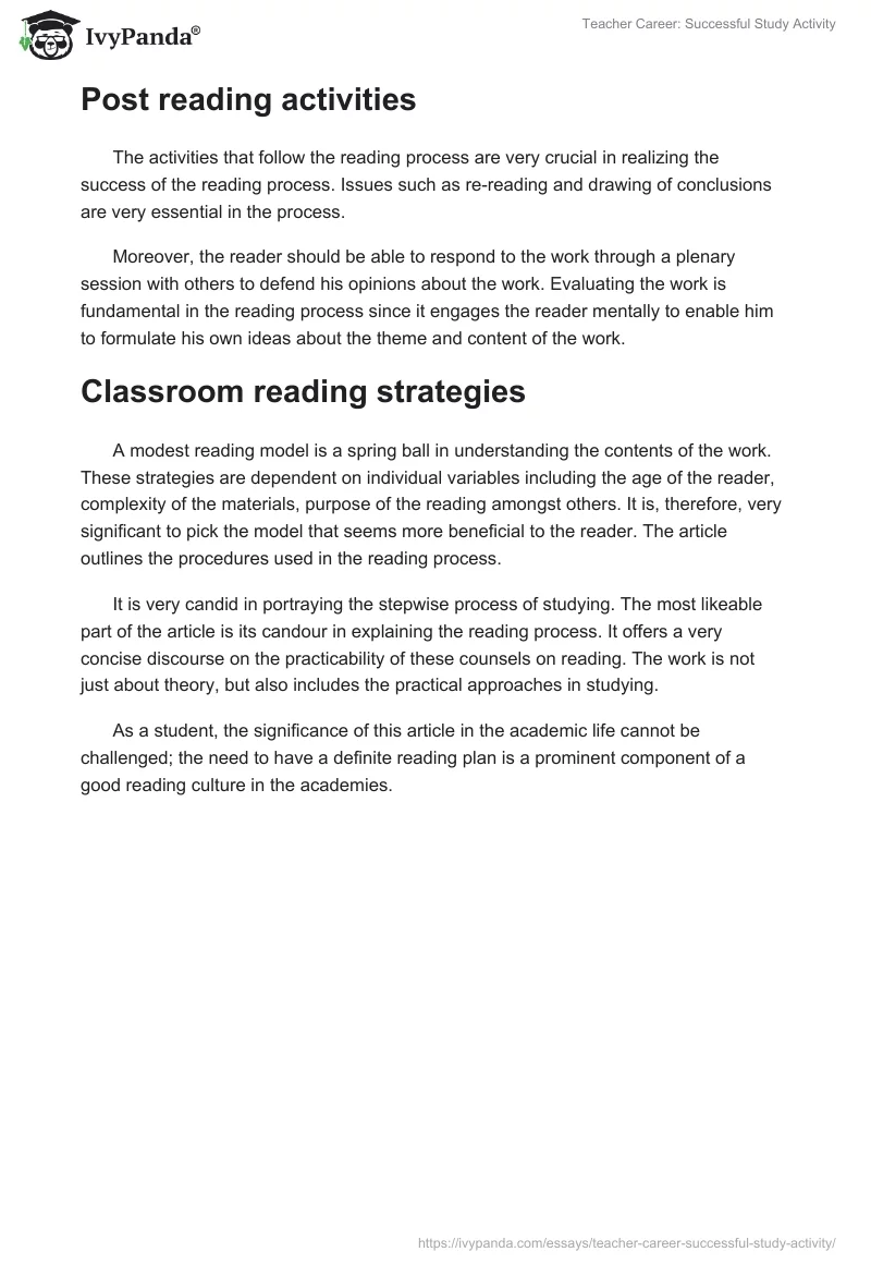 Teacher Career: Successful Study Activity. Page 2