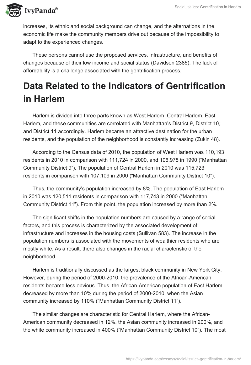 Social Issues: Gentrification in Harlem. Page 2