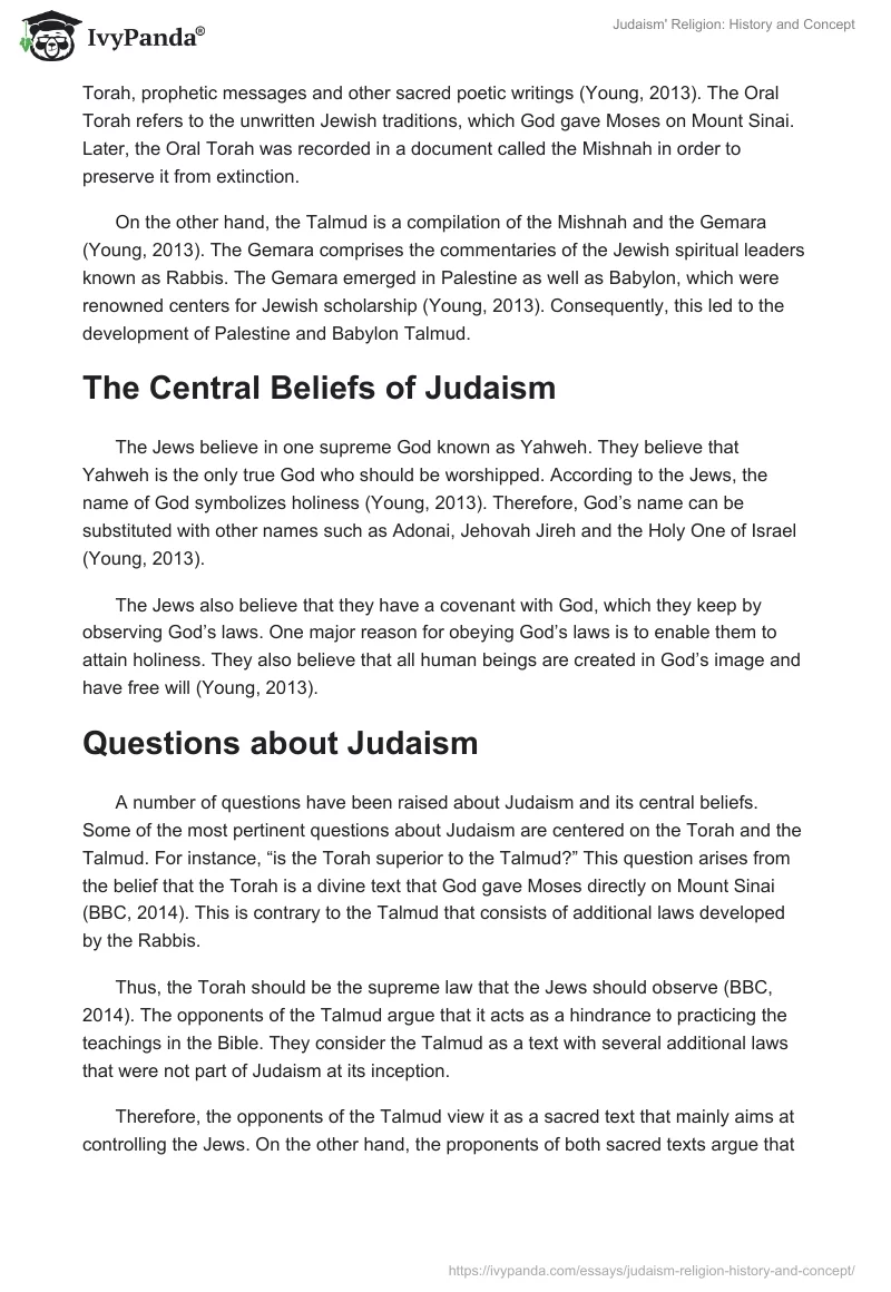 Judaism' Religion: History and Concept. Page 2