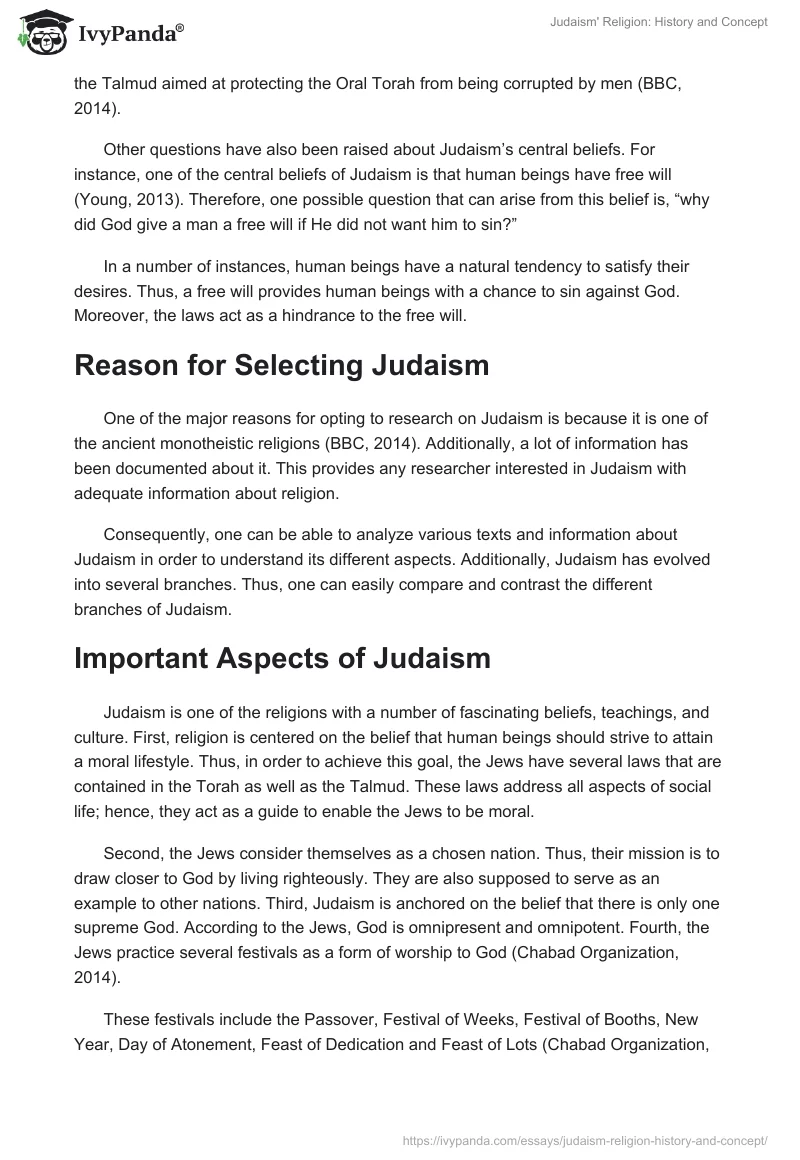 Judaism' Religion: History and Concept. Page 3