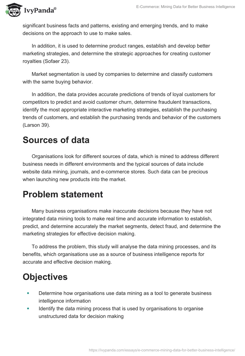 E-Commerce: Mining Data for Better Business Intelligence. Page 3