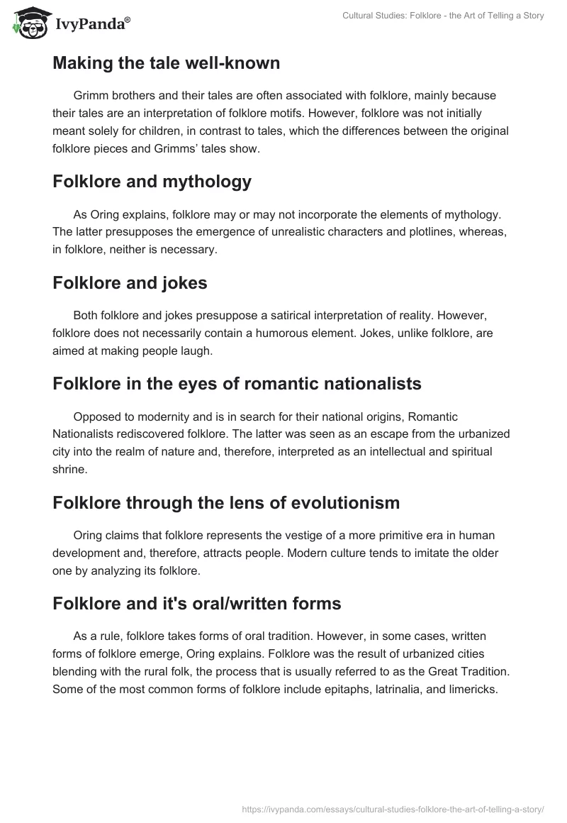 Cultural Studies: Folklore - the Art of Telling a Story. Page 3